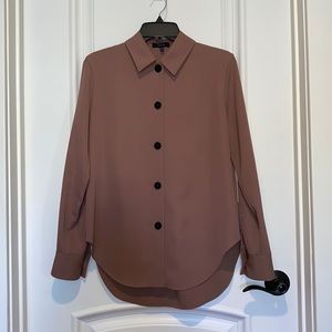 Theory brown & black buttoned blouse